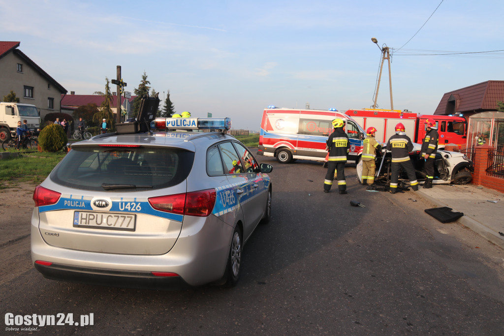 Wypadek dwóch aut w Ziółkowie