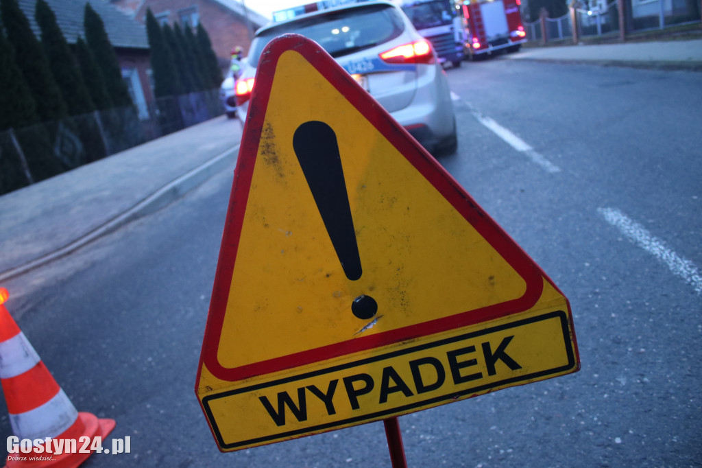 Zderzenie dwóch ciężarówek w Grabonogu