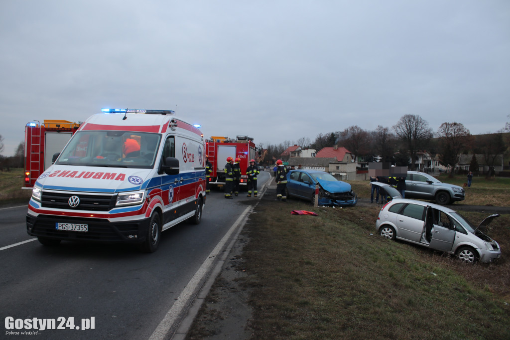 Wypadek na DW 434 Kunowo-Gostyń