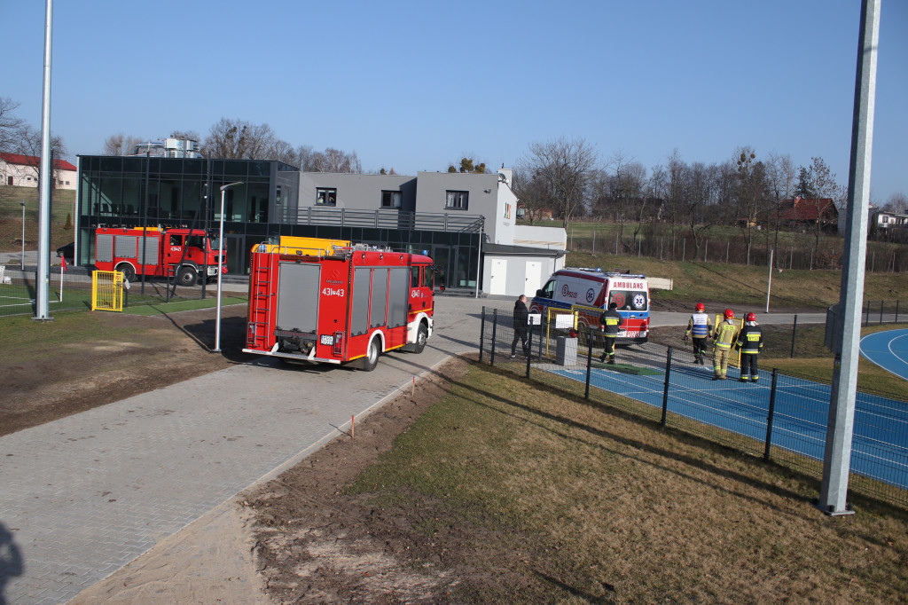 Lądowanie helikoptera LPR na gostyńskim stadionie