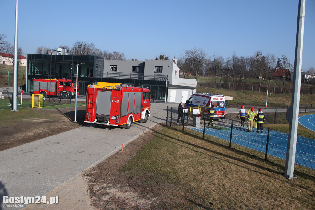 Lądowanie helikoptera LPR na gostyńskim stadionie