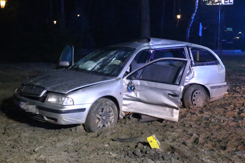 Zderzenie dwóch osobówek w Krzemieniewie