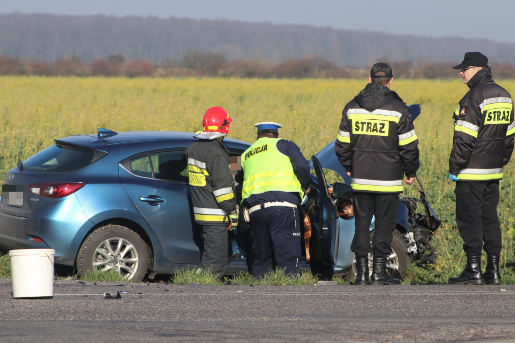 Wypadek na trasie Czajkowo - Łęka Mała