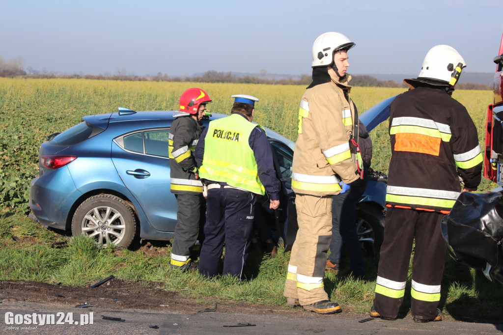 Wypadek na trasie Czajkowo - Łęka Mała