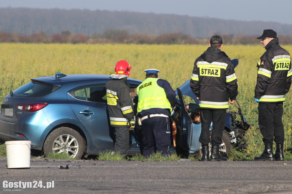 Wypadek na trasie Czajkowo - Łęka Mała