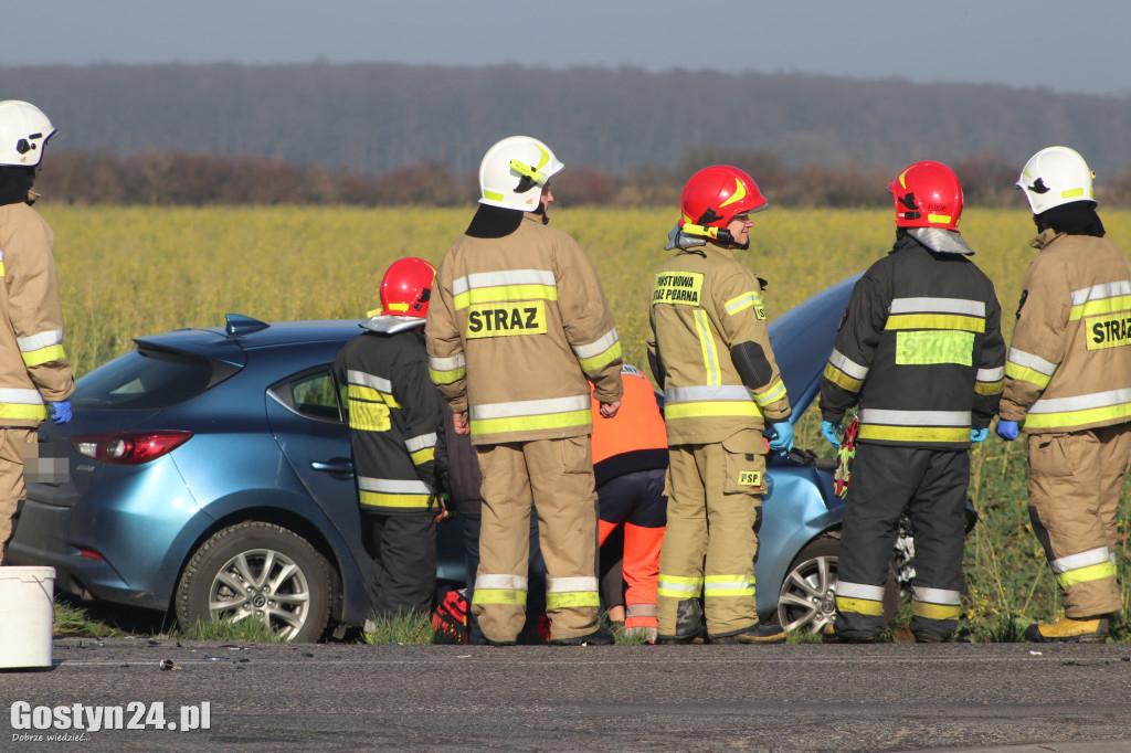 Wypadek na trasie Czajkowo - Łęka Mała