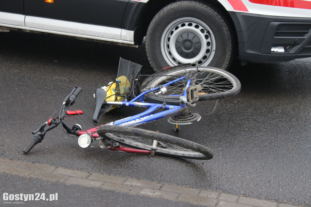 Potrącenie rowerzysty na ul. Wrocławskiej w Gostyniu