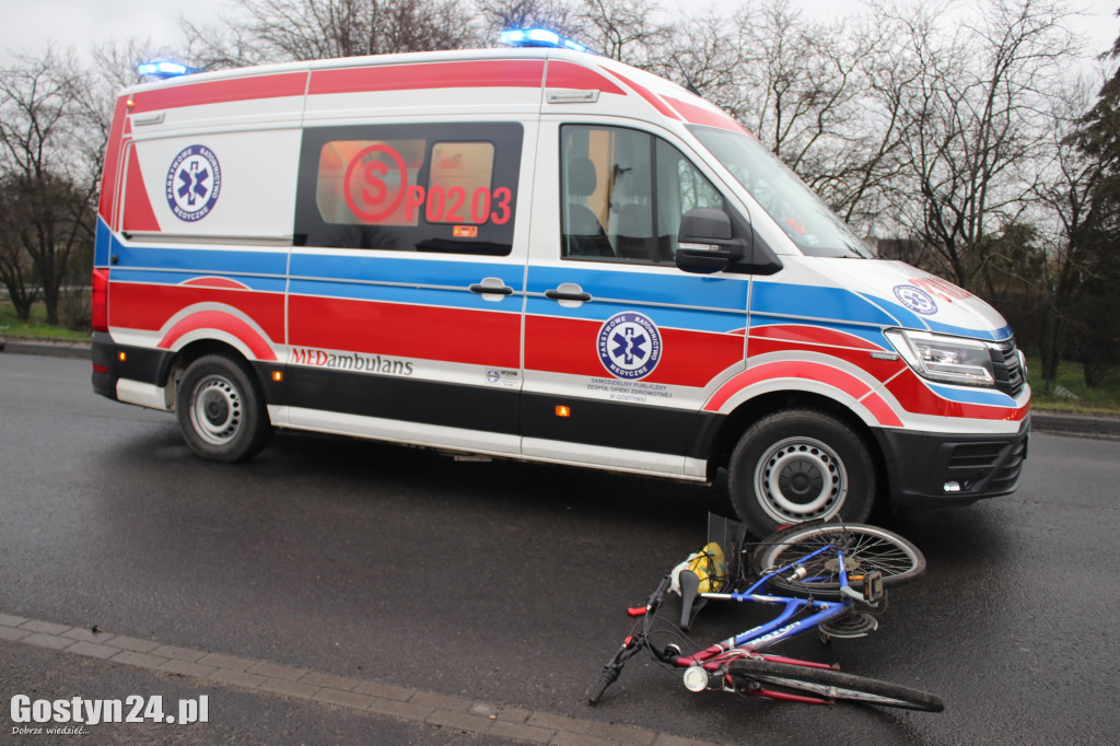 Potrącenie rowerzysty na ul. Wrocławskiej w Gostyniu