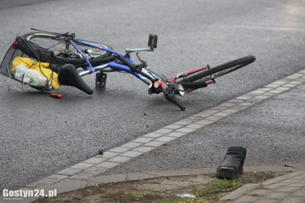 Potrącenie rowerzysty na ul. Wrocławskiej w Gostyniu