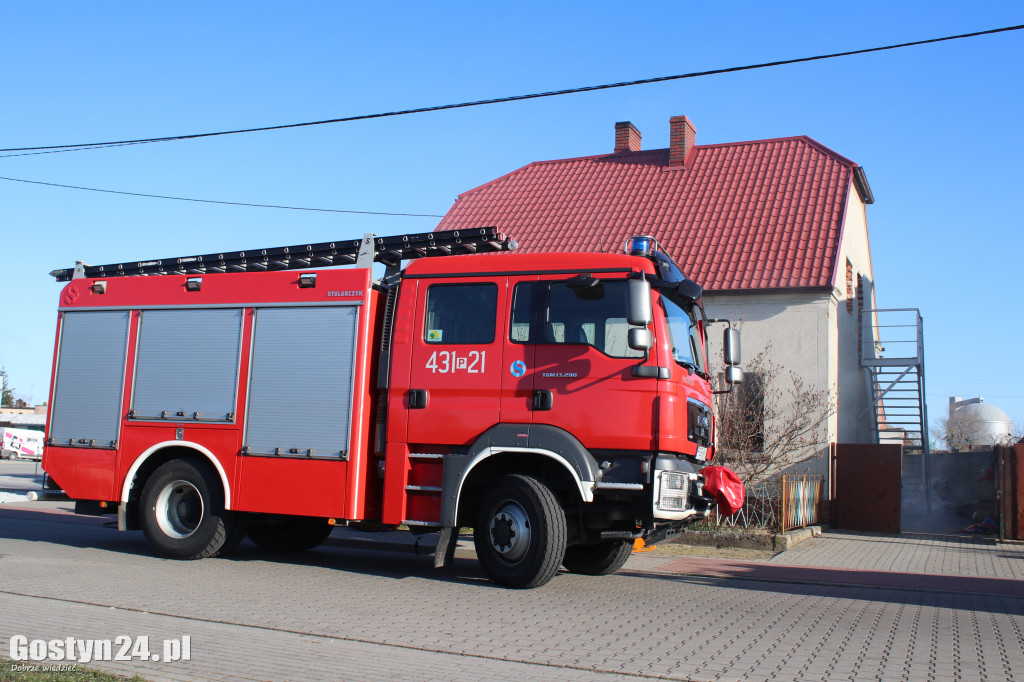 Pożar w budynku mieszkalnym w Gostyniu