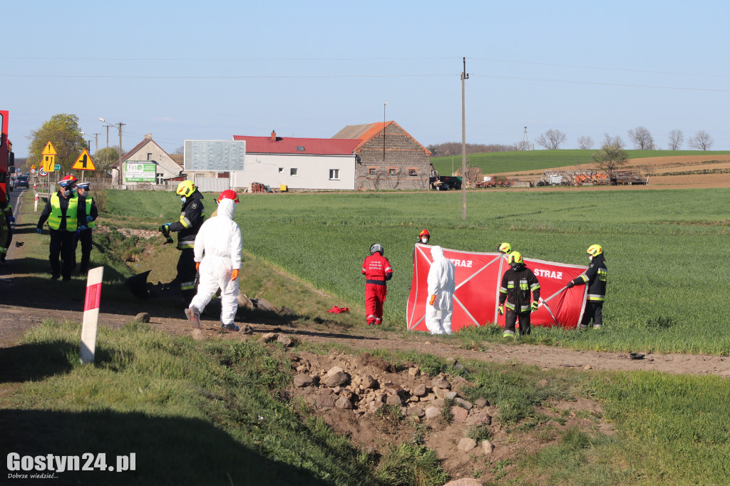 Śmiertelny wypadek na drodze Gostyń-Krobia