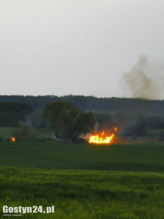 Pożar na łąkach pomiędzy Kunowem a Małachowem