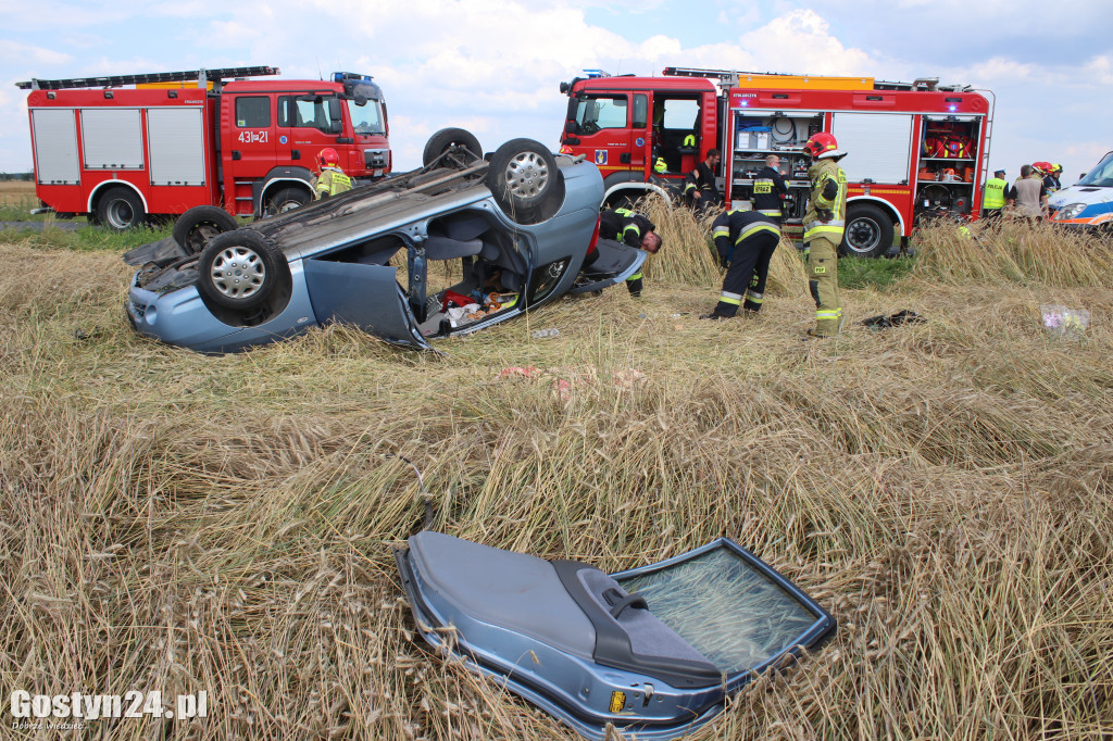 Wypadek osobówki na trasie Posadowo-Potarzyca