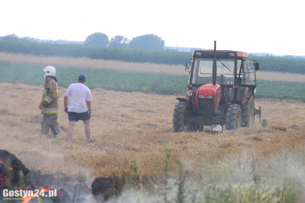Płoną dwa stogi słomy w Krobi