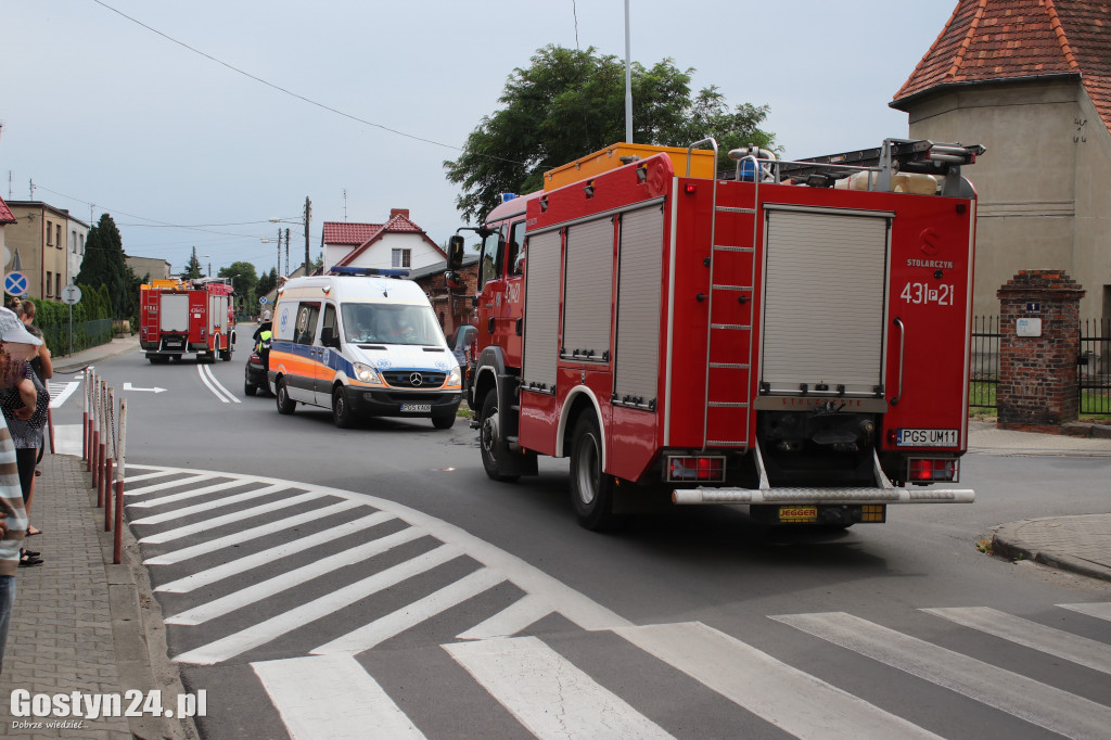 Zderzenie samochodu z motocyklem w Krobi