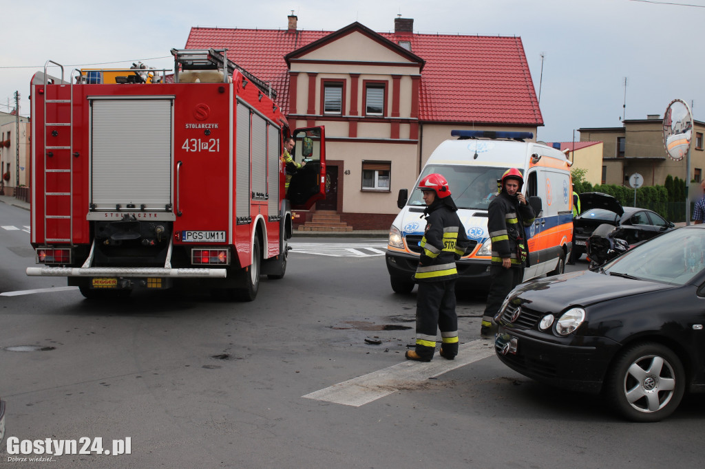 Zderzenie samochodu z motocyklem w Krobi