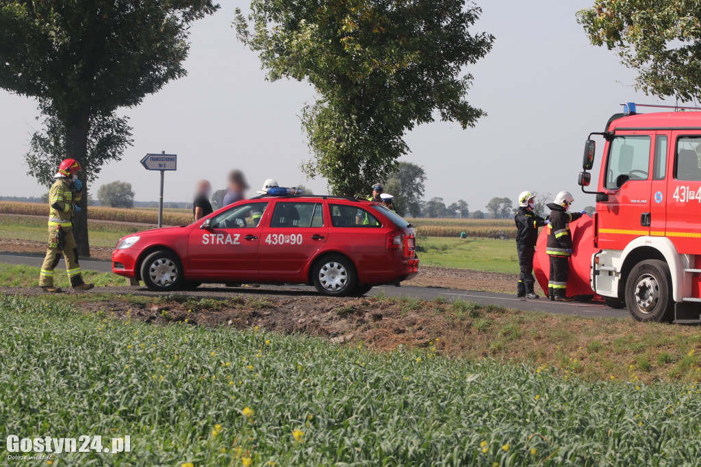 Samochód uderzył w drzewo we Franciszkowie
