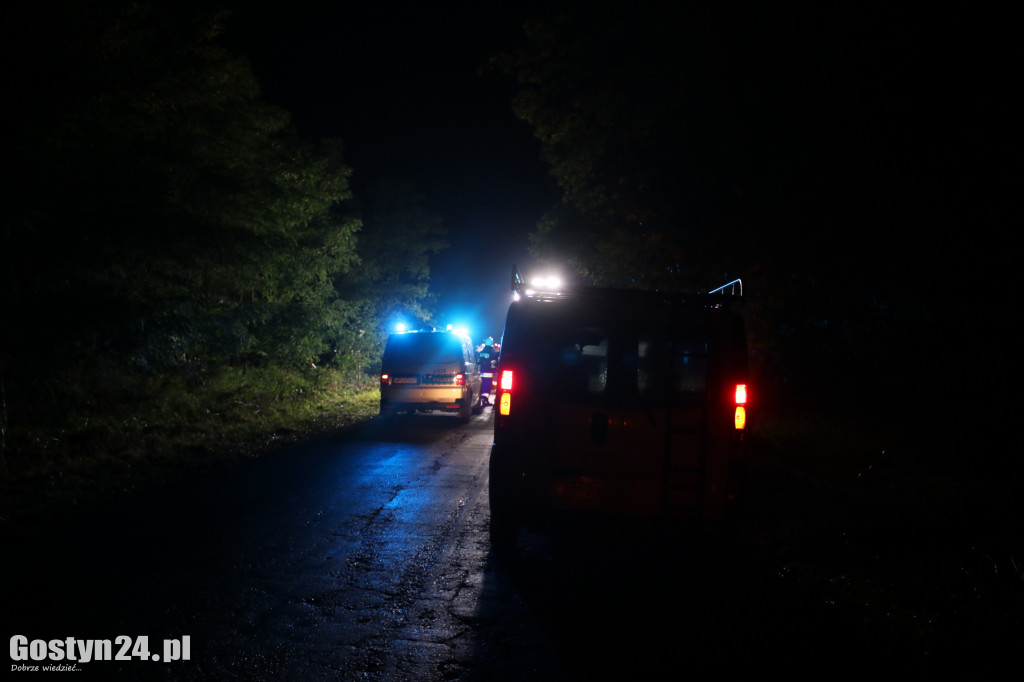 Auto wypadło z drogi na trasie Smogorzewo-Piaski