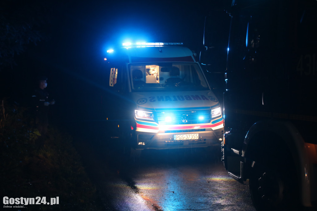 Auto wypadło z drogi na trasie Smogorzewo-Piaski
