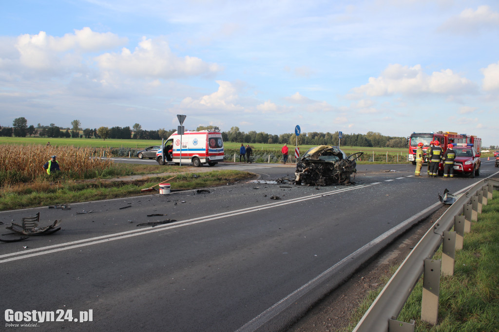 Śmiertelny wypadek na trasie Gostyń - Krobia