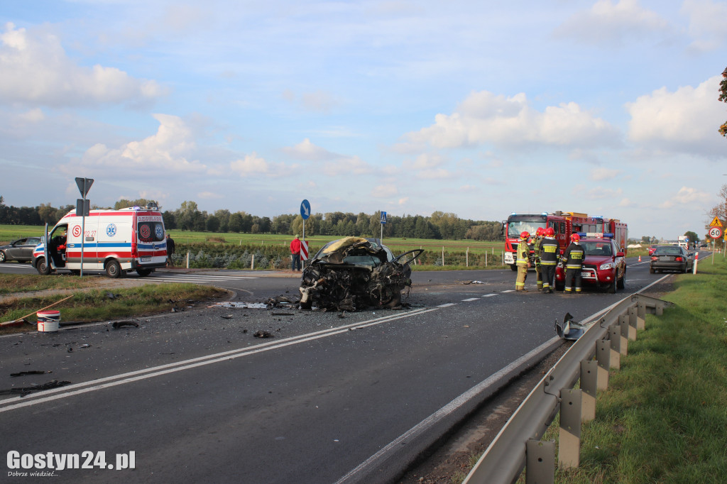 Śmiertelny wypadek na trasie Gostyń - Krobia
