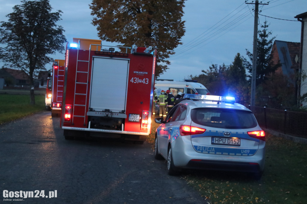 Wypadek samochodu osobowego w Ludwinowie