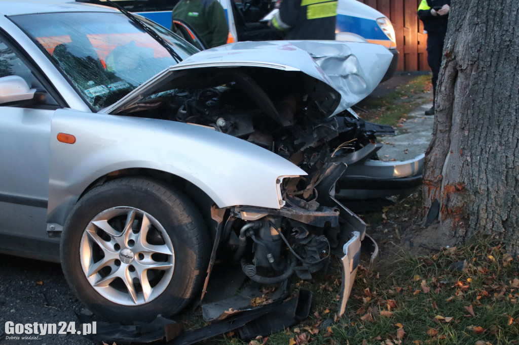 Wypadek samochodu osobowego w Ludwinowie