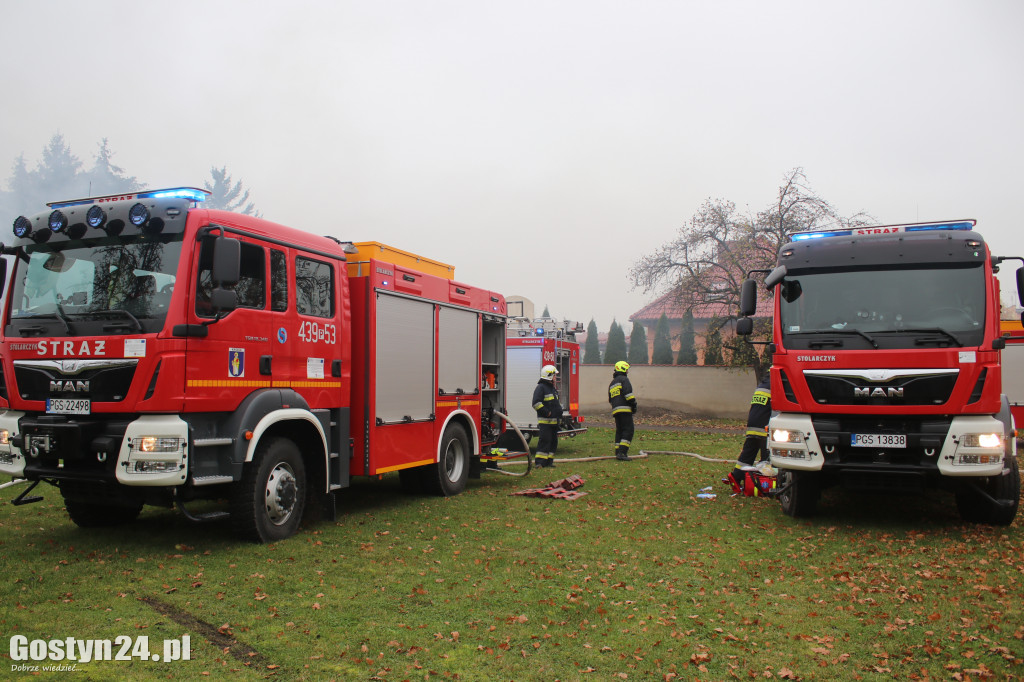 Pożar garaży przy ul. Harcerskiej w Krobi