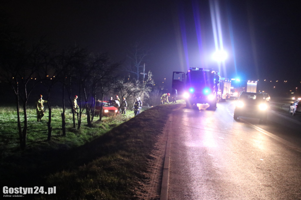 Auto dachowało w rowie na trasie Gostyń - Grabonóg