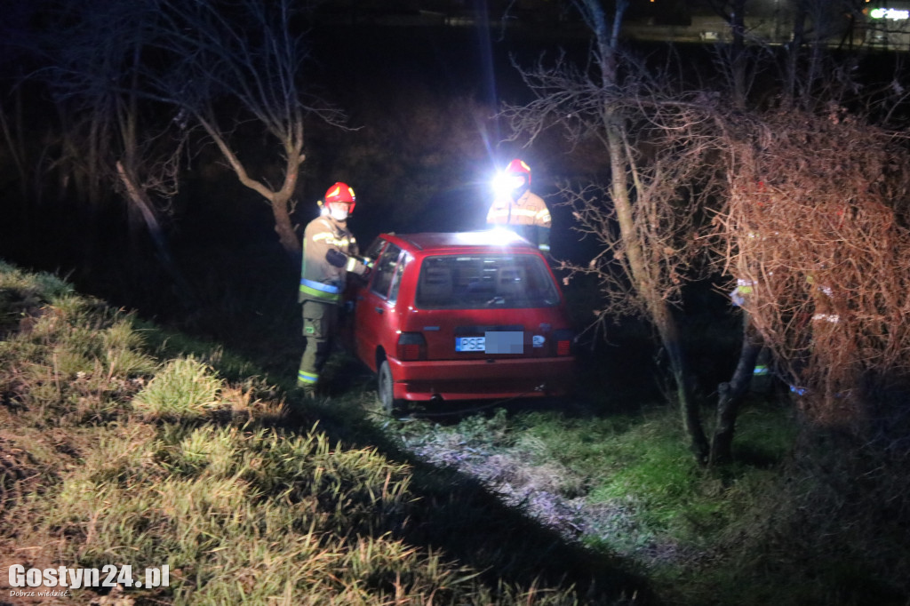 Auto dachowało w rowie na trasie Gostyń - Grabonóg