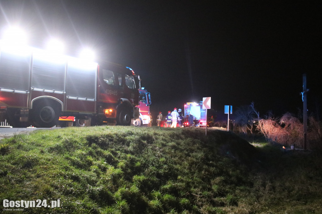 Auto dachowało w rowie na trasie Gostyń - Grabonóg