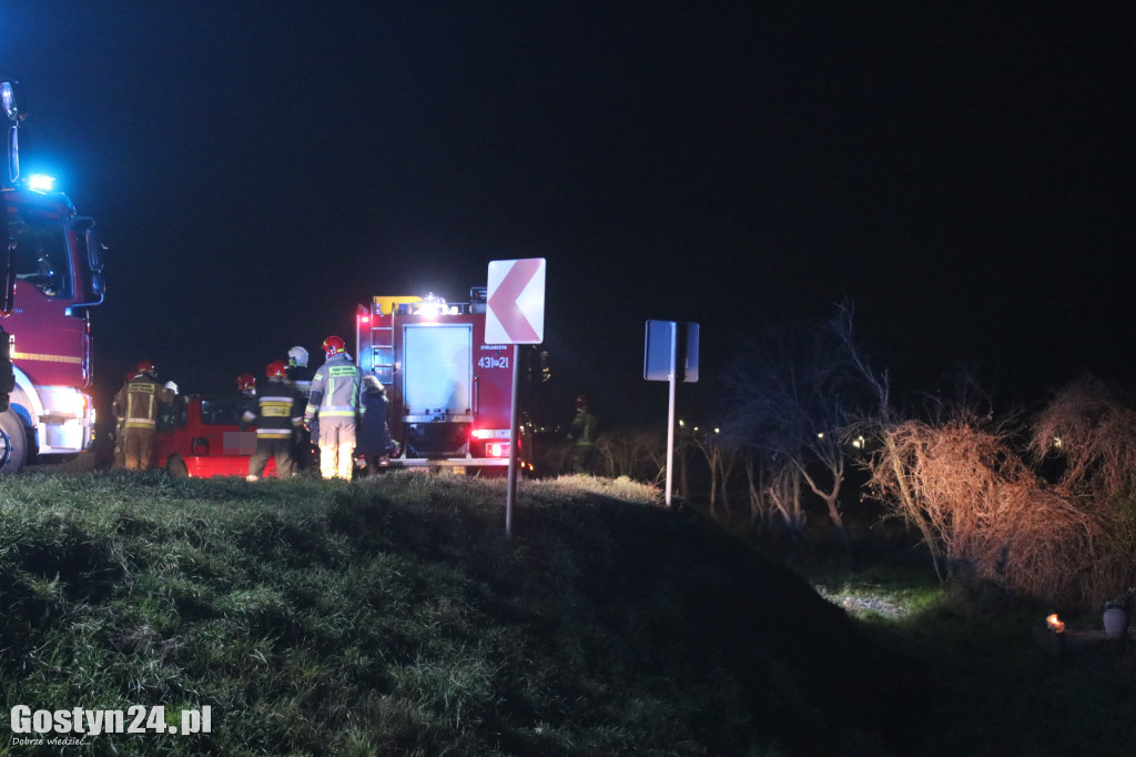 Auto dachowało w rowie na trasie Gostyń - Grabonóg