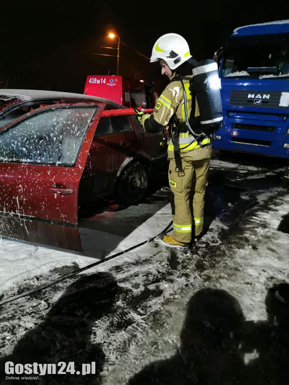 Pożar auta osobowego w Czeluścinku