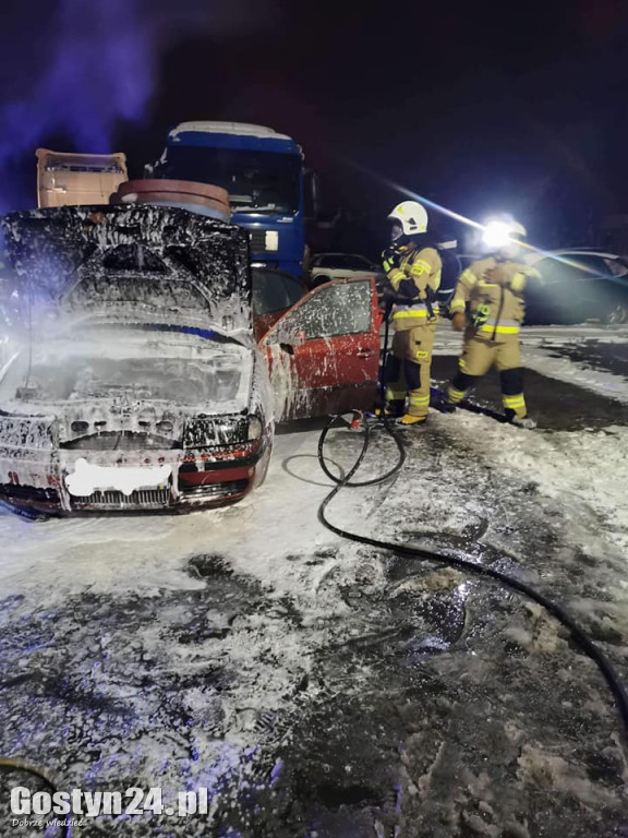 Pożar auta osobowego w Czeluścinku