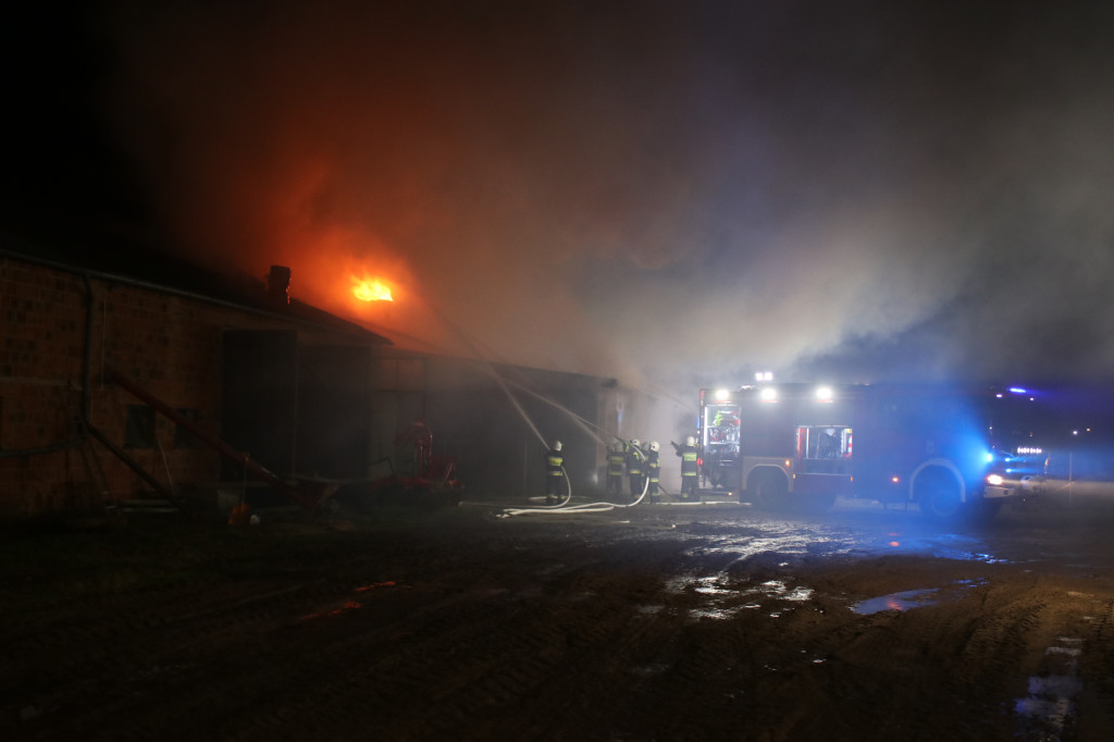 Pożar budynku gospodarczego w Rokosowie