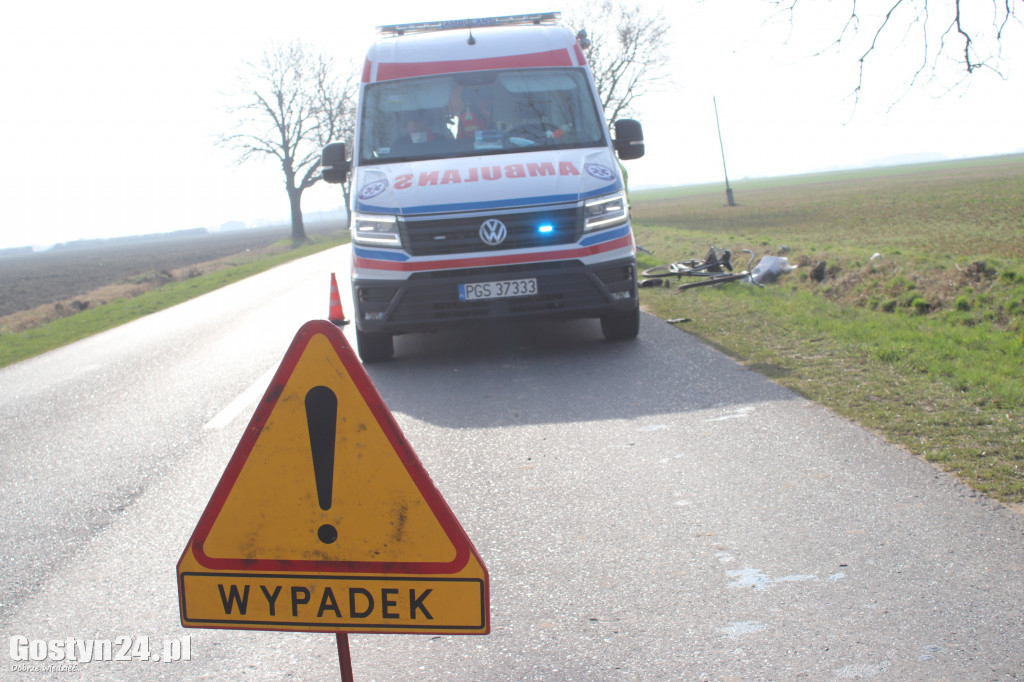 Potrącenie rowerzysty na trasie Bielawy Pogorzelskie - Pogorzela