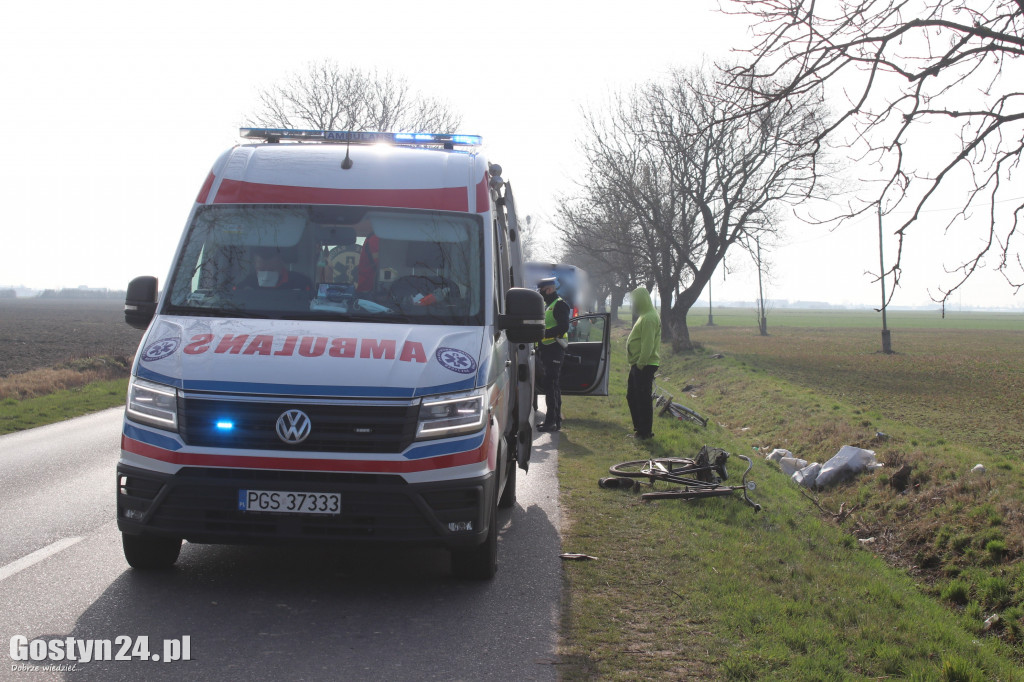 Potrącenie rowerzysty na trasie Bielawy Pogorzelskie - Pogorzela