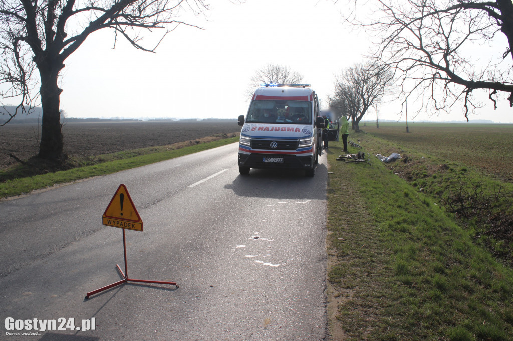 Potrącenie rowerzysty na trasie Bielawy Pogorzelskie - Pogorzela