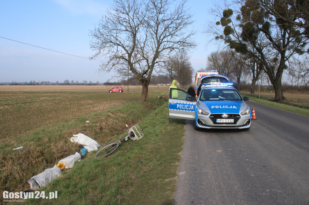 Potrącenie rowerzysty na trasie Bielawy Pogorzelskie - Pogorzela
