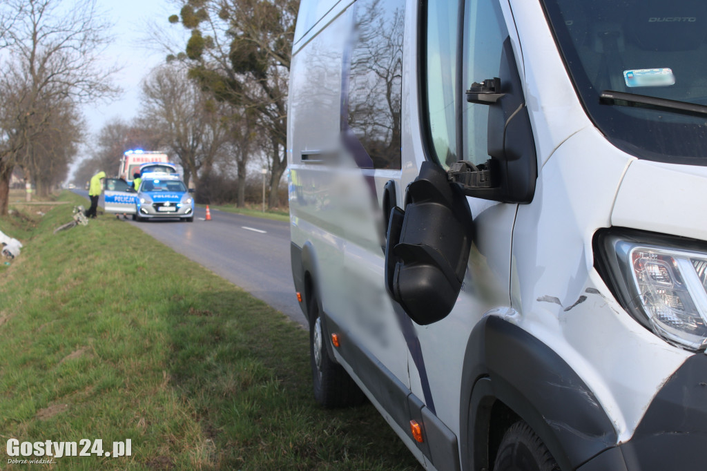 Potrącenie rowerzysty na trasie Bielawy Pogorzelskie - Pogorzela