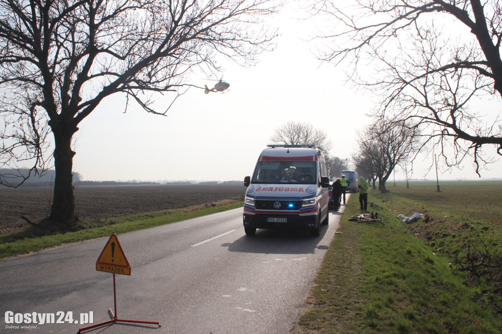 Potrącenie rowerzysty na trasie Bielawy Pogorzelskie - Pogorzela