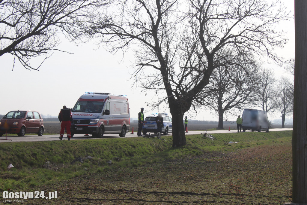 Potrącenie rowerzysty na trasie Bielawy Pogorzelskie - Pogorzela