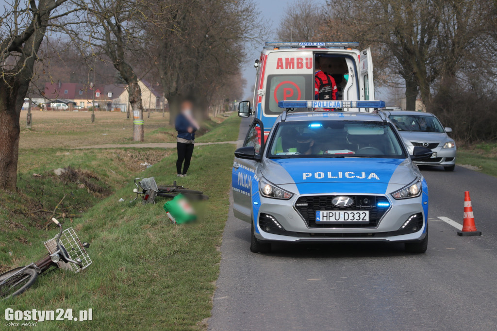 Potrącenie rowerzysty na trasie Bielawy Pogorzelskie - Pogorzela