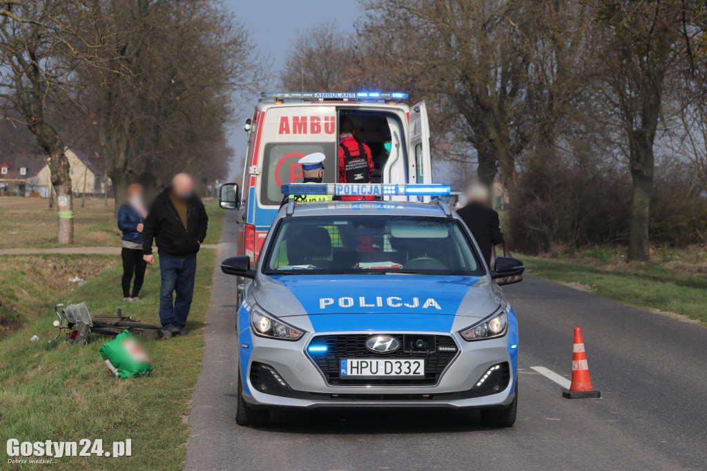 Potrącenie rowerzysty na trasie Bielawy Pogorzelskie - Pogorzela