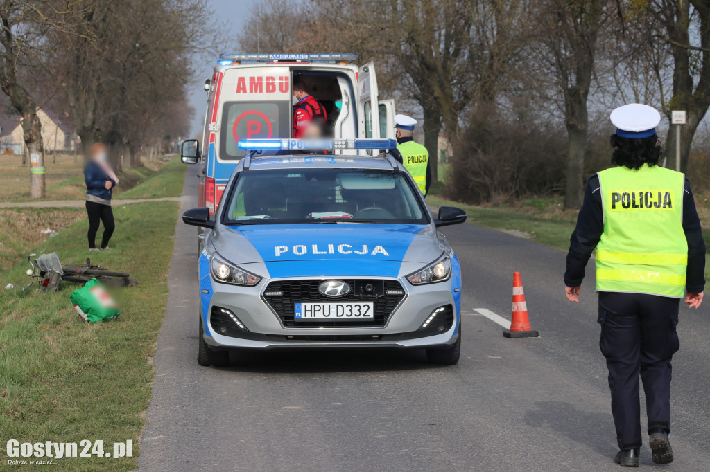 Potrącenie rowerzysty na trasie Bielawy Pogorzelskie - Pogorzela
