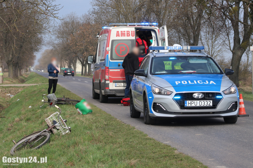 Potrącenie rowerzysty na trasie Bielawy Pogorzelskie - Pogorzela