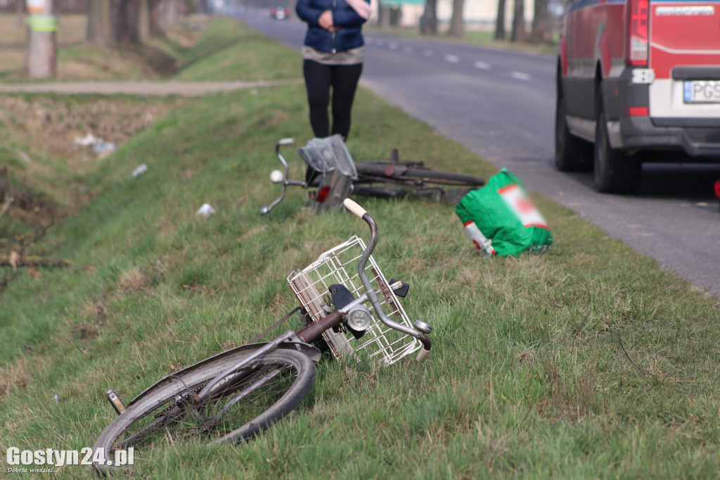 Potrącenie rowerzysty na trasie Bielawy Pogorzelskie - Pogorzela