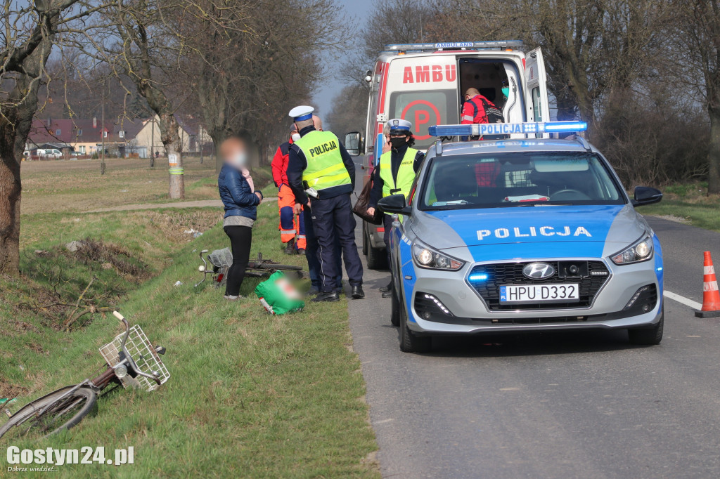 Potrącenie rowerzysty na trasie Bielawy Pogorzelskie - Pogorzela
