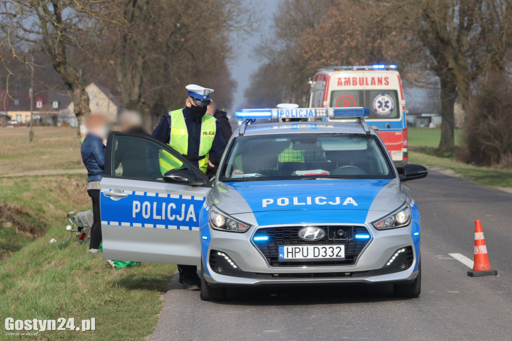 Potrącenie rowerzysty na trasie Bielawy Pogorzelskie - Pogorzela