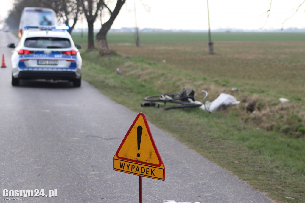 Potrącenie rowerzysty na trasie Bielawy Pogorzelskie - Pogorzela